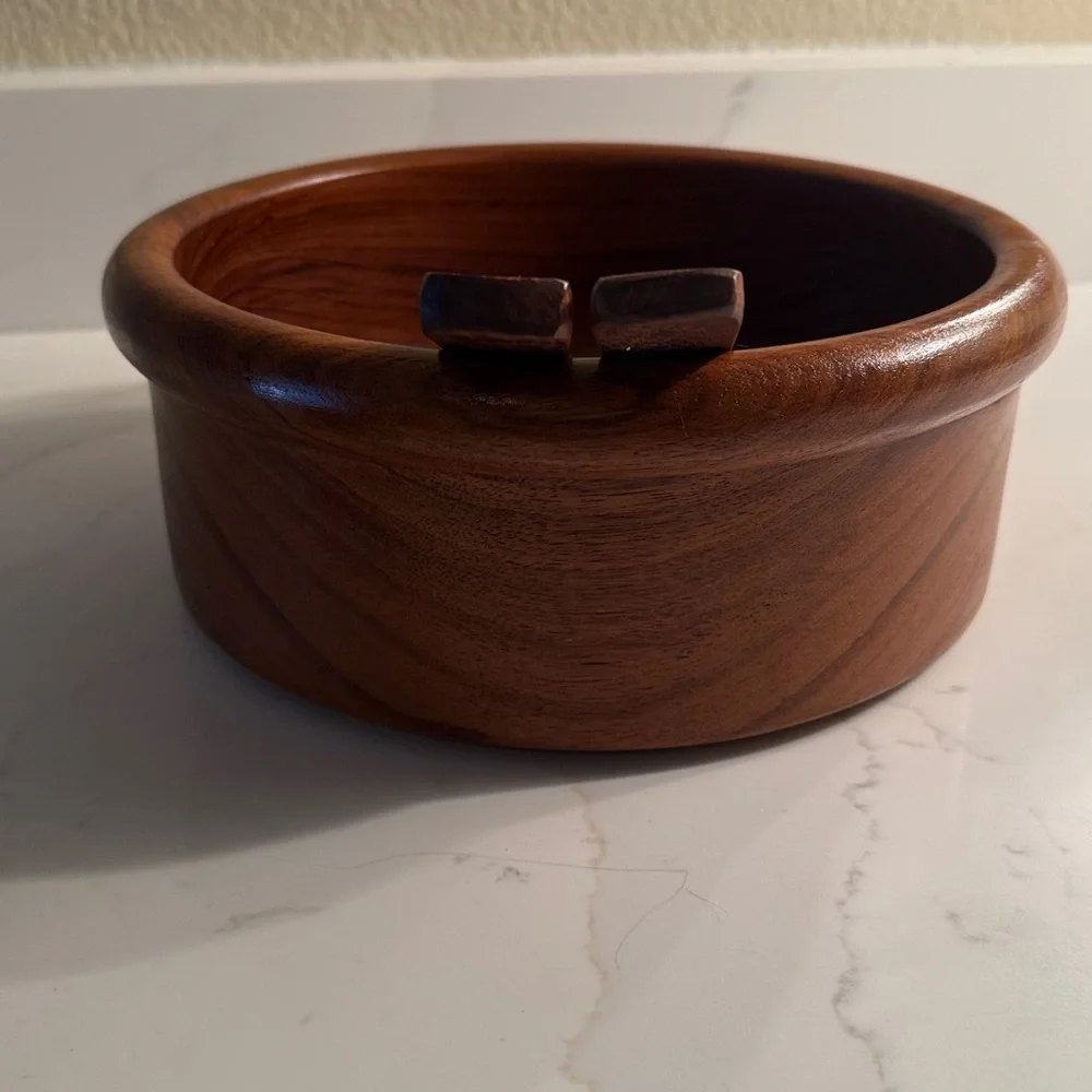 Vintage Gailstyn Sutton Teak Salad Bowl and Tongs FLAW